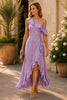 Lilac Breeze One-Shoulder Ruffle Maxi Dress