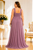Mauve Chiffon Plus Size Evening Gown