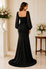 Midnight Black Long Sleeve Maternity Gown