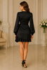 Midnight Charm Wrap Mini Dress