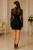 Midnight Lace Illusion Mini Dress
