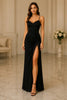 Midnight Lace Ruched Slit Maxi Gown