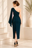 Midnight Teal Elegance Midi Dress