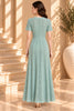 Mint Green Textured Button Front Maxi Dress