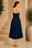 Navy Bliss Strapless Midi Dress