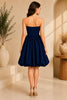 Navy Blue Bubble Hem Mini Dress