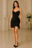 Noir Allure Wrap Tie Cutout Mini Dress