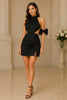 Noir Bow Halo Mini Dress