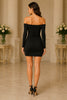 Noir Desire Off Shoulder Bodycon Mini Dress