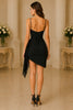 Noir Elan Cowl Wrap Mini Dress