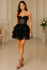 Noir Enchante Corset Tulle Mini Dress