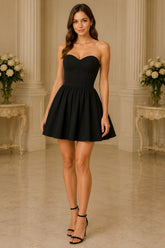 Noir Muse Corset Skater Mini Dress