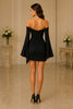 Noir Romance Off Shoulder Bell Sleeve Mini Dress
