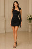 Noir Rosette One Shoulder Mini Dress