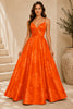 Orange Floral Ball Gown
