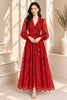 Orange Lace Button Front Tie Waist Maxi Dress