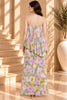 Pastel Floral Strapless Layered Maxi Dress