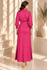 Pink Button Front Belted Shirt Maxi Dress