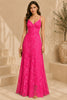 Pink Floral Lace Evening Gown