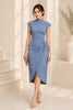 Powder Blue Elegance Midi Dress