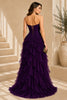 Purple Corset Ruffle High Low Gown