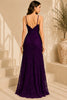 Purple Floral Lace Evening Gown