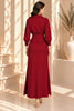 Red Button Front Belted Shirt Maxi Dress