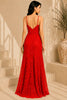 Red Floral Lace Evening Gown