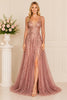 Rose Gold Embellished Tulle Gown