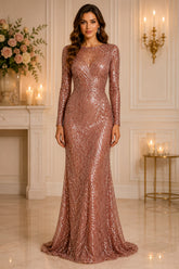 Rose Gold Sequin Mermaid Gown