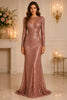Rose Gold Sequin Mermaid Gown