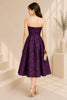 Royal Purple Jacquard Fit & Flare Midi Dress
