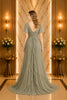 Sage Flutter Sleeve Chiffon Maxi Dress