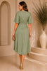 Sage Green Flutter Sleeve Wrap Dress