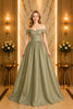Sage Off Shoulder Ball Gown