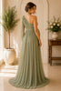 Sage Serenity One-Shoulder Maternity Gown