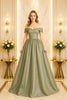 Sage Off Shoulder Ball Gown