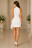 Serafina High-Neck Drape Mini Dress