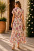 Sunset Bloom Floral Wrap Maxi Dress