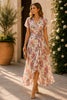 Sunset Bloom Floral Wrap Maxi Dress