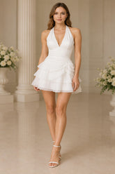 Valerisse Halter Tiered Mini Dress