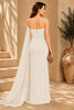 White Cape Column Evening Gown