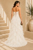 White Corset Ruffle High Low Gown