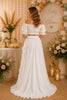 White Off Shoulder Ruffle Maternity Maxi Dress