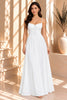 White Ruched Corset Strap Maxi Dress
