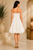 White Strapless Bubble Hem Mini Dress