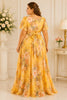 Yellow Floral Plus Size Maxi Dress
