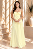 Yellow Ruched Corset Strap Maxi Dress