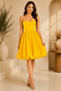 Yellow Strapless Bubble Hem Mini Dress