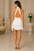 Aurelia Cross Halter Wrap Mini Dress